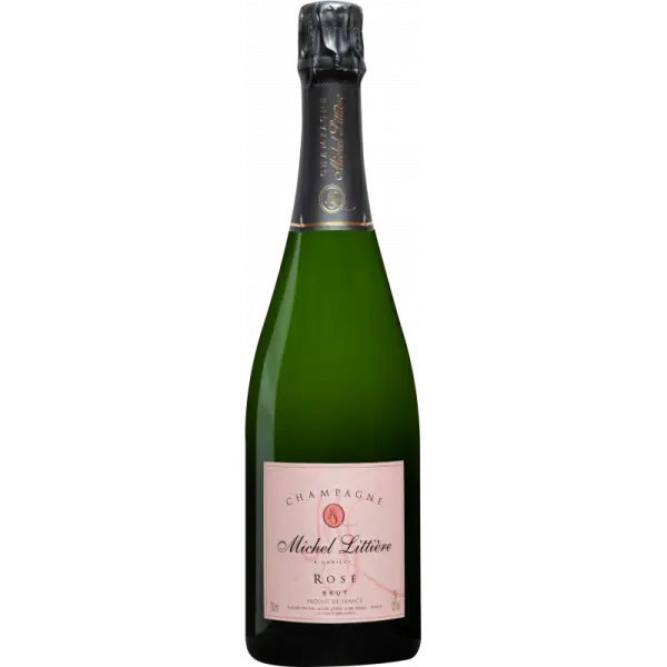 Bouteille de Champagne Rosé Michel Littière, 3 cépages, 2 étoiles Hachette
